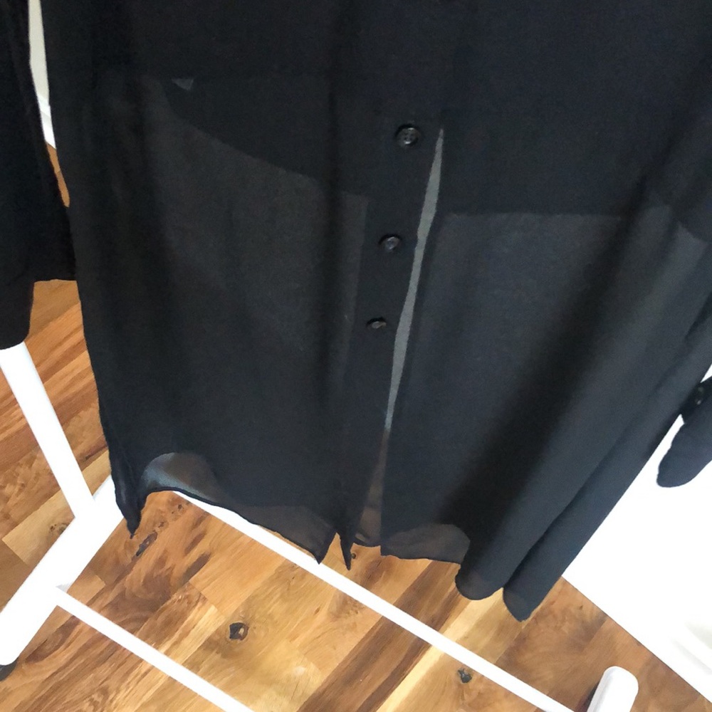 BCBGeneration black halfsheer buttondown - Picture 3 of 5